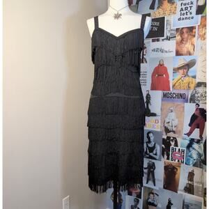 Vintage Black Fringe Dress